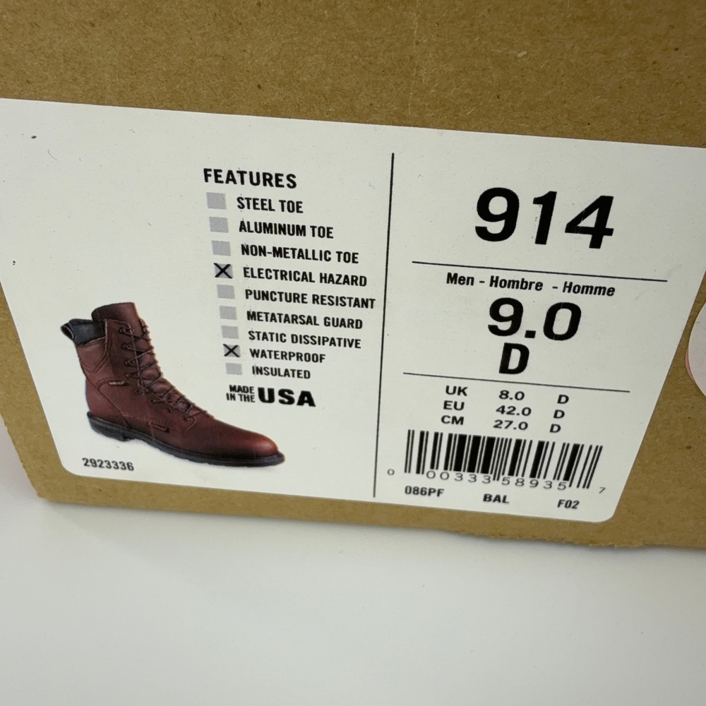 Red Wing SuperSole 8-Inch Waterproof Gore-Tex Boots Leather Mens 9D 914 NOS - Picture 10 of 10